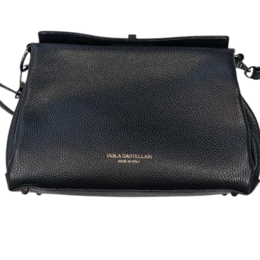 Viola Castellani Italian grain leather crossbody bag W 3 Inside pockets. 11X7x5 - Picture 2 of 16